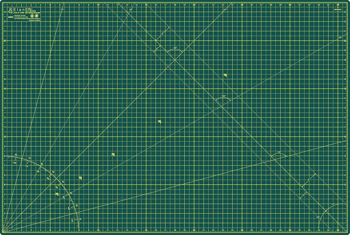 Elan Cutting Mat 36x72 Green, Extra Large Self Healing Cutting Mat 36 x 72 Inch, 5-Ply Craft Board Green, Hobby Board for Sewing and Quilting