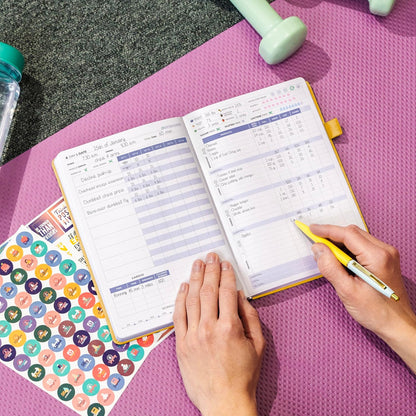 Clever Fox Fitness & Food Journal – Nutrition & Workout Planner for Women & Men – Diet & Gym Exercise Log Book with Calendars, Diet & Training Trackers - Undated, A5 Size, Hardcover (Forest Green)