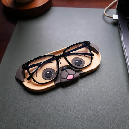 Funny Glasses Tray – Quirky Eyeglass Holder for Desk, Nightstand or Dresser – Unique Home & Office Organizer Gift for Spectacle Wearers – Fox