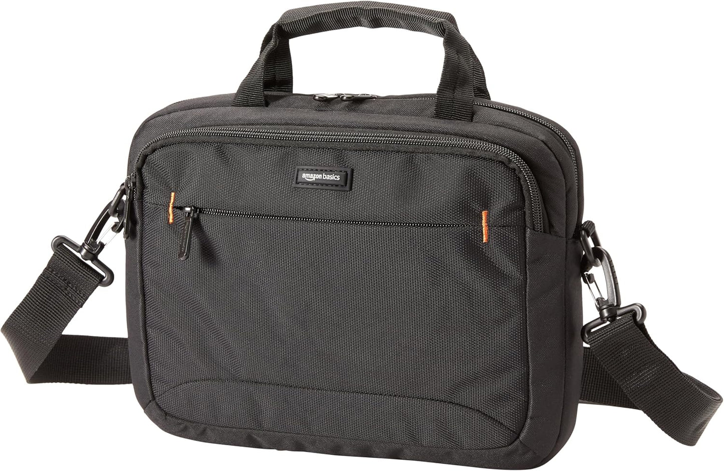 Amazon Basics Laptop Tablet Carrying Case with Shoulder Strap and Grab Handles, 14-inch, Black, Compartments for Storage