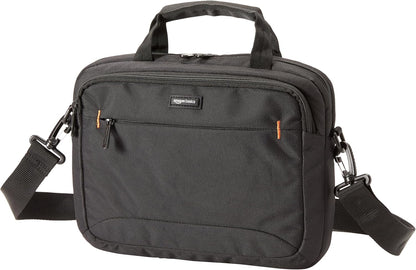Amazon Basics Laptop Tablet Carrying Case with Shoulder Strap and Grab Handles, 14-inch, Black, Compartments for Storage