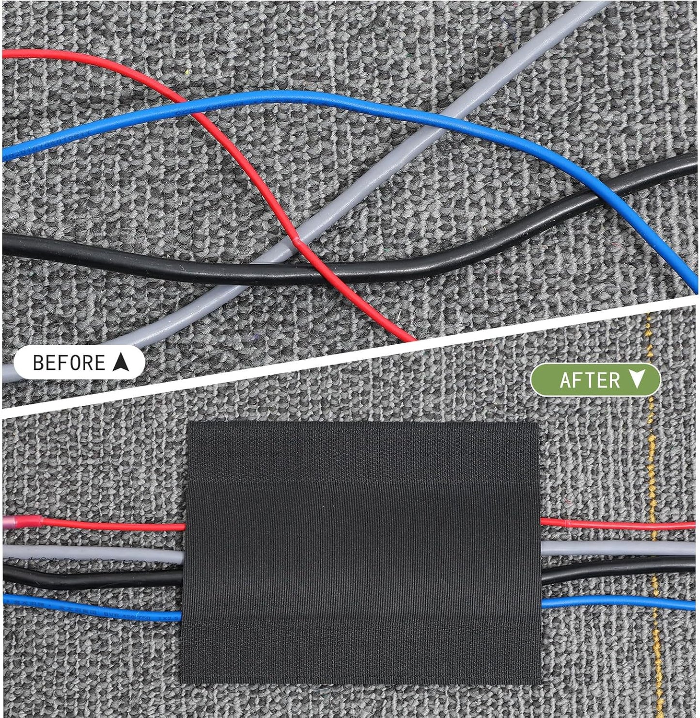 WILLBOND Carpet Cord Cover Cable Protector Floor Cover Cable Protector Management Only for Commercial Office Carpet(19.69 ft,Black)