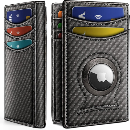 BULLIANT Men Airtag Wallet,Slim Wallet Money Clip Card Holder Magnetic Closure 12 Cards in Front Pocket RFID Blocking
