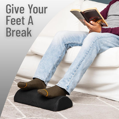 Mind Reader Air-Cloud Memory Foam Under Desk Footrest, Ergonomic Support for Back, Hip, Legs, Knees & Feet, Adjustable Height, Memory Foam, Black