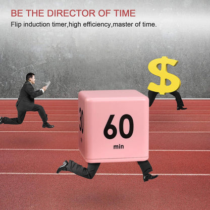 Weewooday Cube Timer, Gravity Sensor Flip Timer for ADHD Productivity, Classroom Kitchen Study Workout Cooking Desk Timers for Time Management, 15 20 30 60 Minutes Countdown Tool(Pink)
