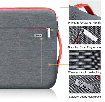 Voova Laptop Sleeve Case 15.6 16 Inch with Handle, 360° Protective Waterproof Slim Computer Bag Cover Compatible with MacBook Pro M2/M3/M4 16, HP Acer Lenovo Yoga ThinkPad Asus Laptop, Grey