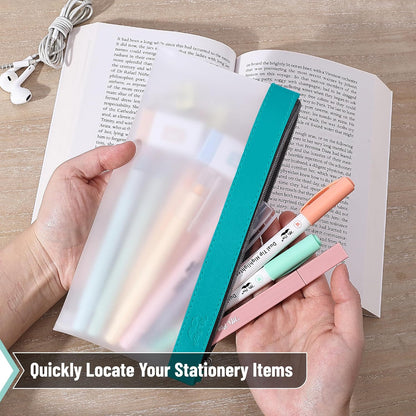 Mr. Pen- Clear Pencil Pouch, 8.50"x4.25", 3 Pack, Durable TPU Material, Medium Water-Resistant Pencil Bags with Smooth Zipper, Multipurpose Clear Pouch for Stationery, School, Office, Travel Supplies