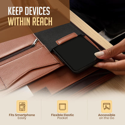 STYLIO Zipper Padfolio Portfolio Binder Organizer | Faux Leather Portfolio for Resume, Documents, Phone, Tablet, Business Supplies and Cards | Notebook Organizer with Letter Sized Notepad Included