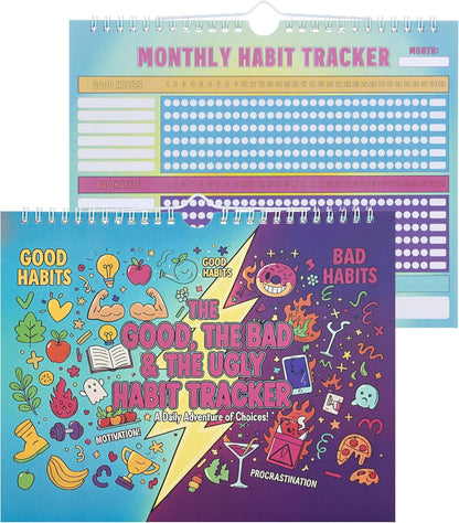 Habit Tracker 24 Month Undated Calendar, Funny Bad Habits Design, 8''x10'' Large Monthly Planner, Two Year Goal Tracking Calendar for Productivity, Self Improvement & Routine Building