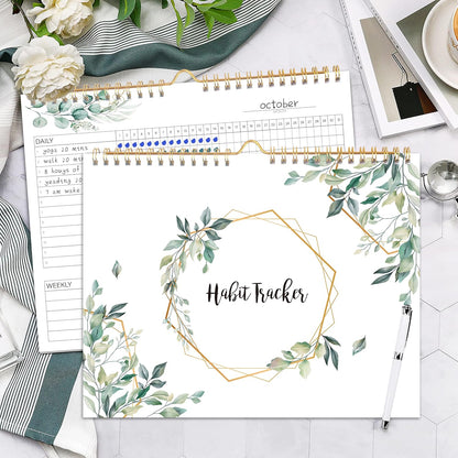 Habit Tracker Calendar- 12 Months Undated Daily, Weekly & Monthly Habit Tracker Journal, Writable Habits Track Calendar for Goal Setting, Boost Productivity, Workout Motivation & Self Care Tool