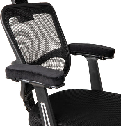 Mind Reader Air-Cloud Memory Foam Armrest Pads, Office & Gaming Chair Arm Rests, Elbow Support with Washable Cover, Black