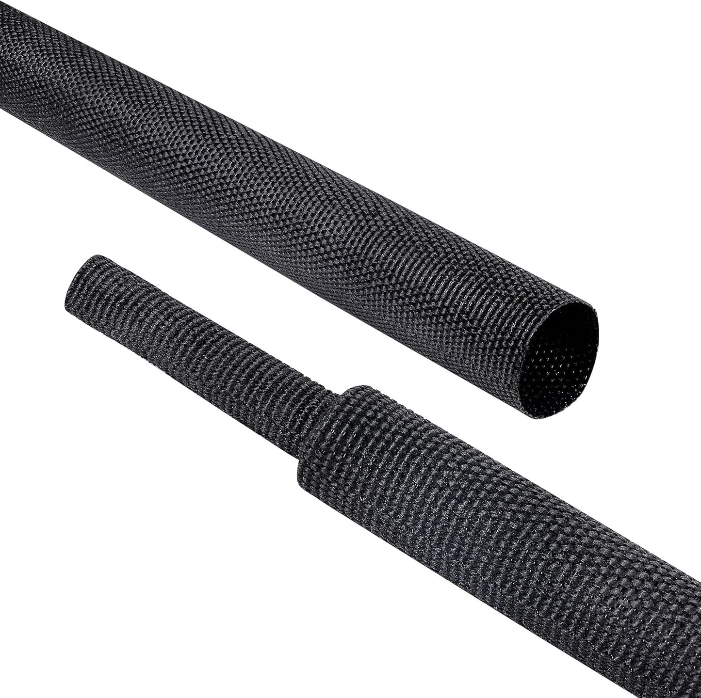 Braided Sleeving Heat Shrinkable Fabric 2:1 Ratio- Abrasion Protection Flexibility Wiring Harness Cable Sheath (3/8" ID, 16ft) - Colors A