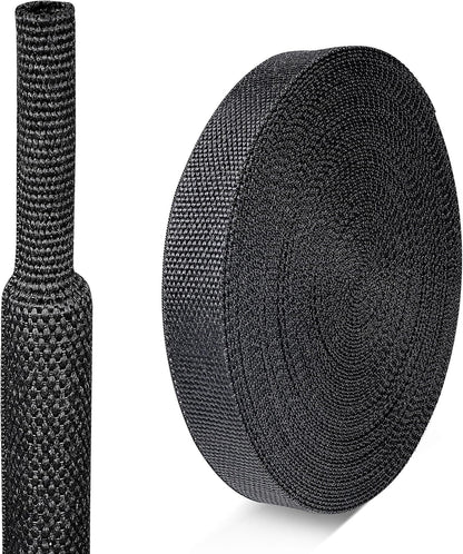 Braided Sleeving Heat Shrinkable Fabric 2:1 Ratio- Abrasion Protection Flexibility Wiring Harness Cable Sheath (3/8" ID, 16ft) - Colors A