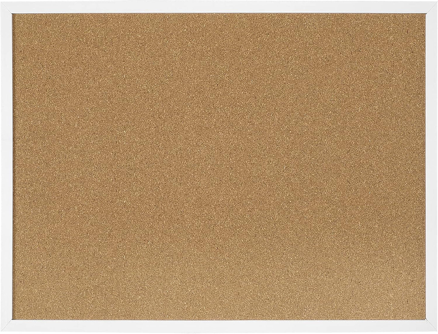 FEBSNOW Cork Board Bulletin Board 15.7 x 12 Inches with Rectangle White Frame Hanging Pin for Office Home Message Board or Vision Board Decoration