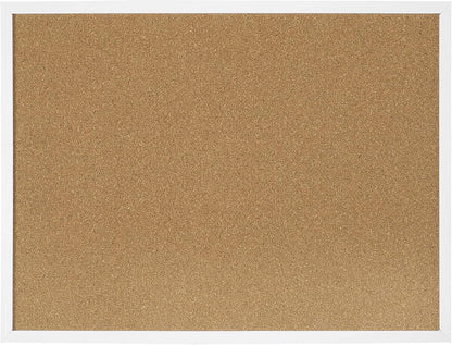 FEBSNOW Cork Board Bulletin Board 15.7 x 12 Inches with Rectangle White Frame Hanging Pin for Office Home Message Board or Vision Board Decoration