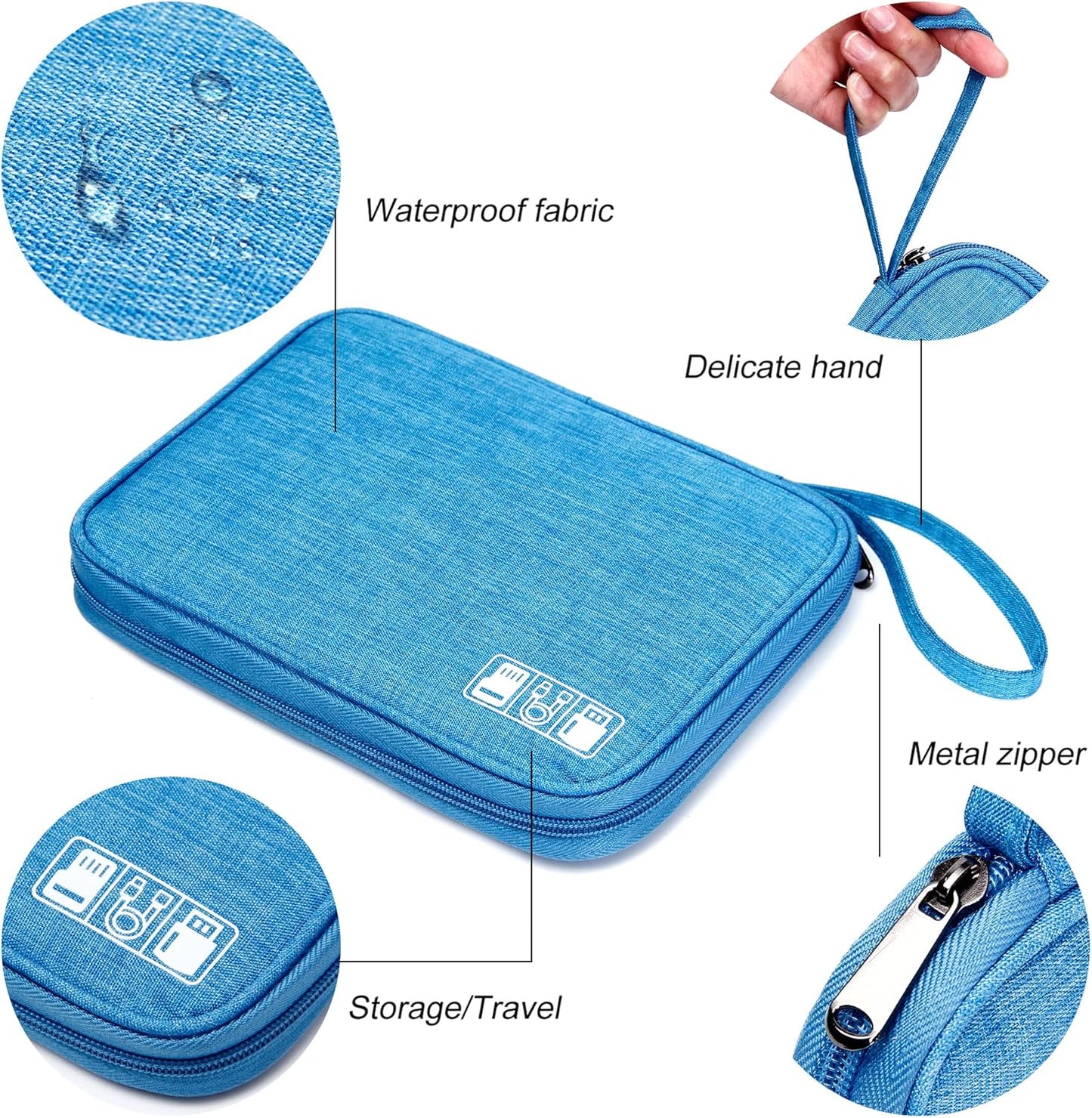 CILLA Electronics Organizer Travel, Travel Cord Organizer Case, Compact Electronics Accessories Bag for Cable, Cord, Charger, Phone
