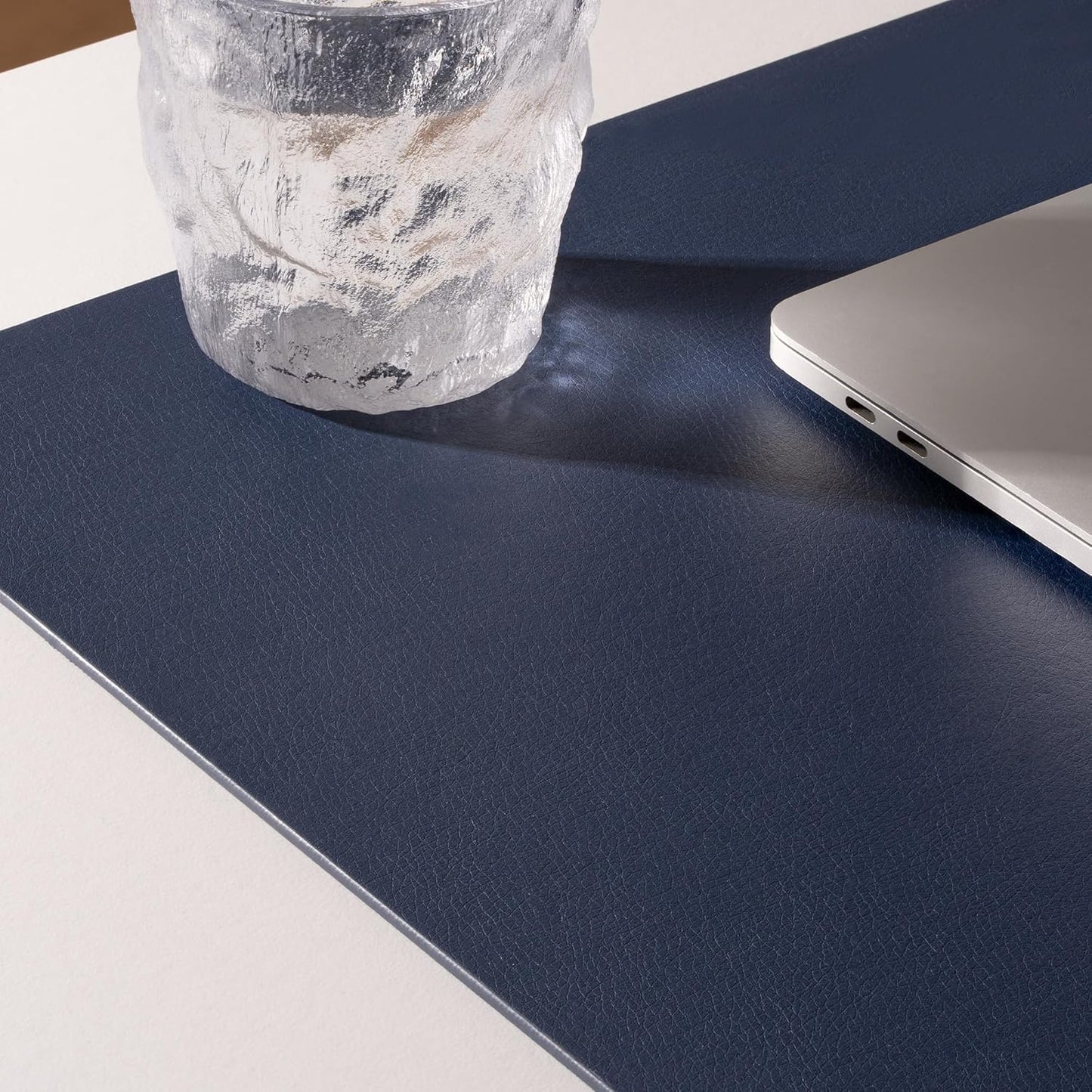 Nekmit Leather Desk Blotter Pad 17 x 12 Inches, Flat, Non-Slip, Waterproof, Black
