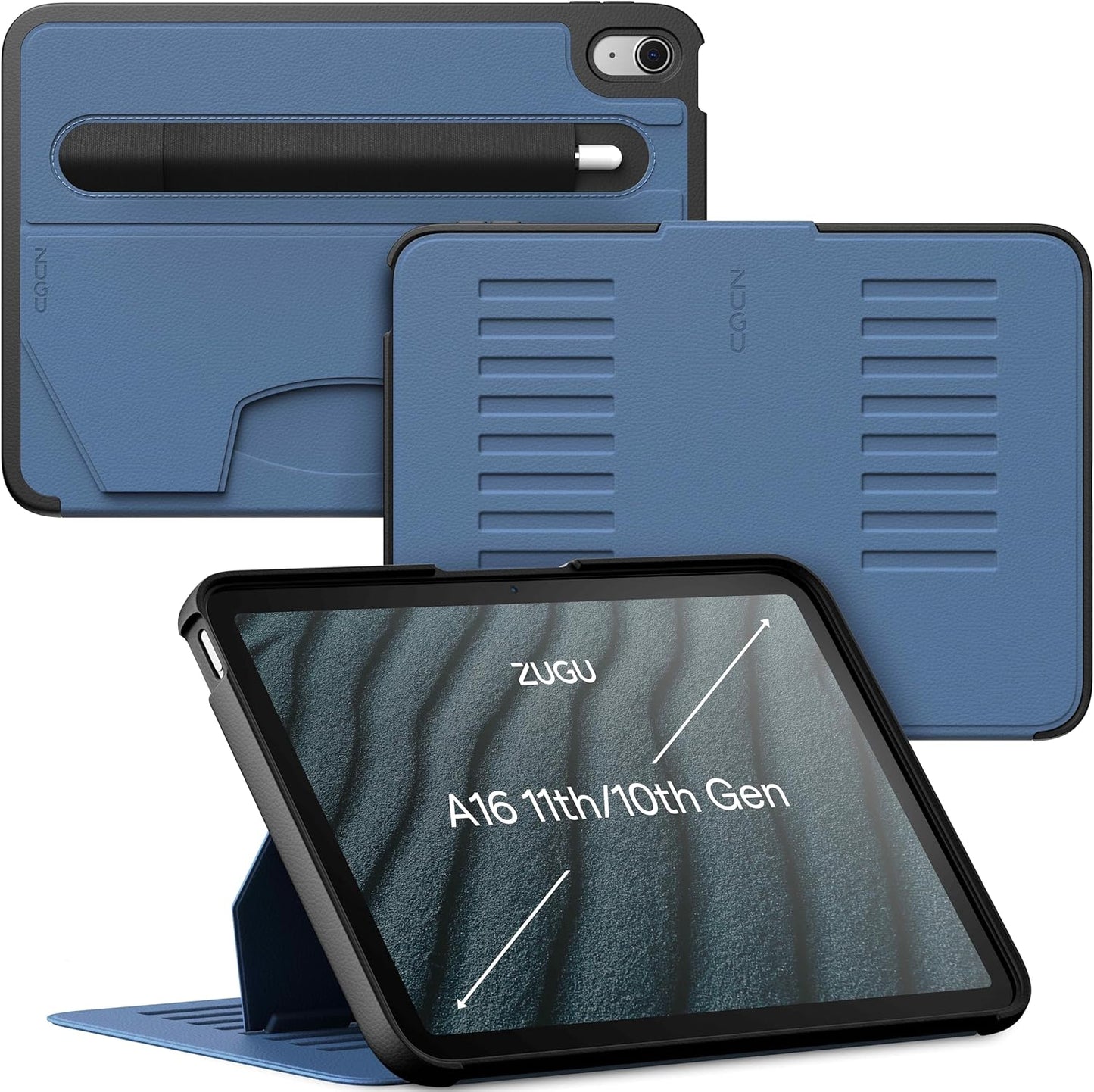 ZUGU CASE for iPad A16 11th Generation 11 Inch (2025), 10th Gen 10.9 Inch (2022) Magnetic Stand & Sleep/Wake Cover, Model #s A3354, A3355, A3356, A2696, A2757, A2777, Stealth Black