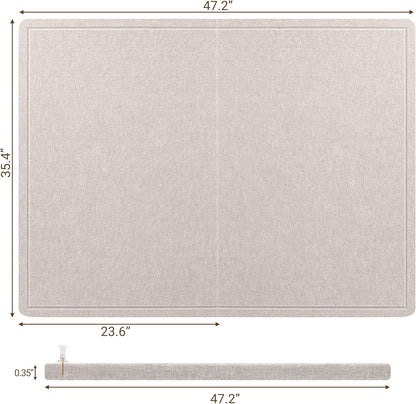 AKTOP Bulletin Board, 24" x 16" Foldable Felt Notice Pin Board for Wall, Decorative CorkBoard Photo Display Board with Self-Adhesive Tape, Vision Board Cork Board Alternative with 25 Pushpins - Latte