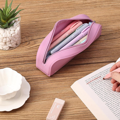 Mr. Pen- Silicone Pencil Case, Aesthetic Pencil Bag for Women, Makeup Pouch, Multifunctional Pouch for Stationery, Cosmetics and Electrical Goods Storage