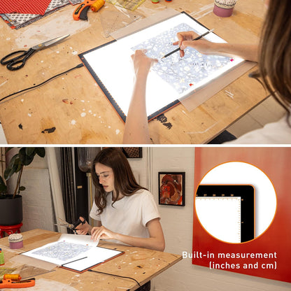 Daylight Wafer 3 Light Pad (A2+) Dimmable with Memory Function, Perfect for Tracing, Sketching, Scrapbooking and Other Craft Projects,18X23.5 inches, Black