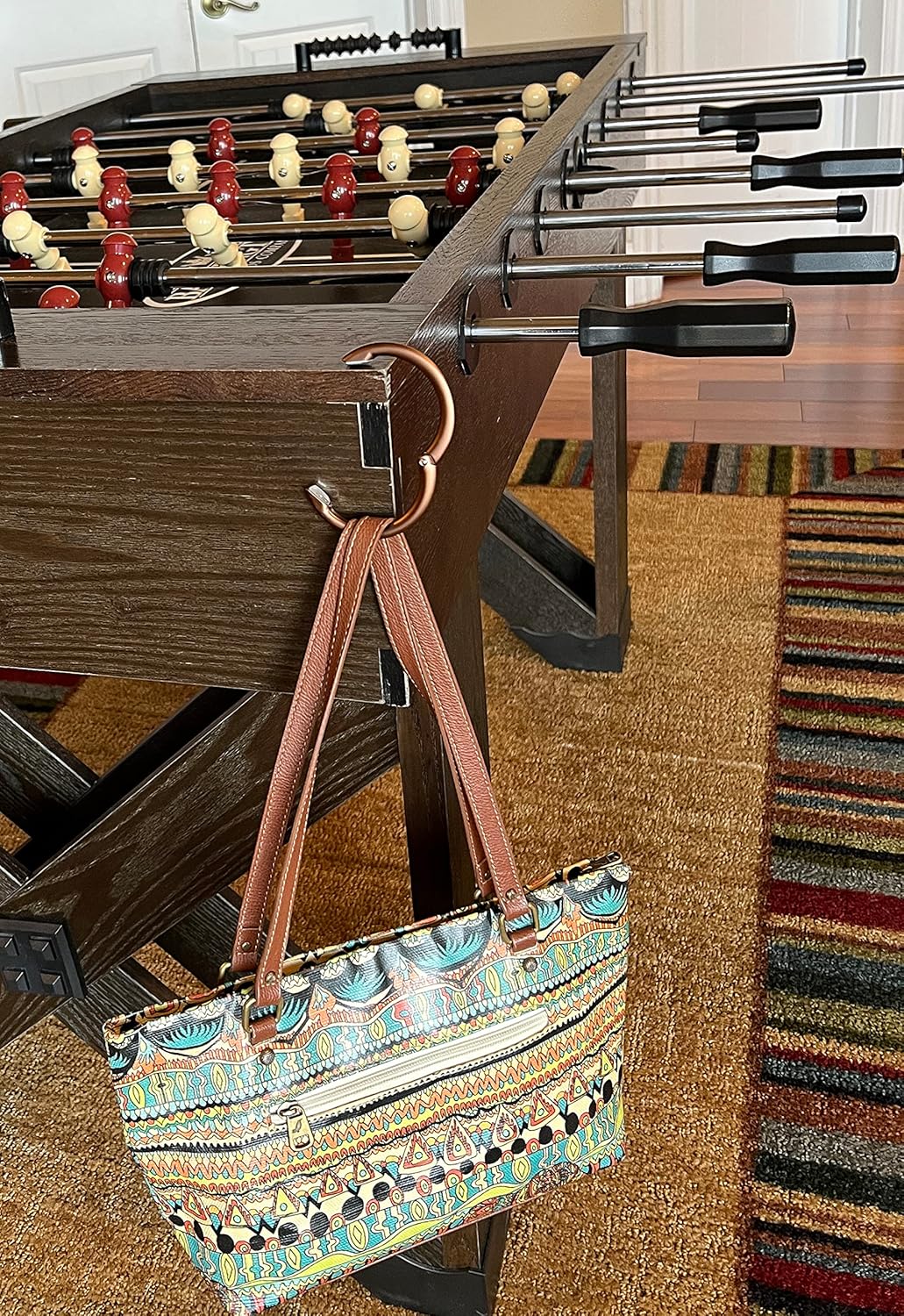 Clipa Bag Hanger - The Ring that Opens Into a Hook, Closes Automatically | Hangs Almost Anywhere in Just 1/2" of Space | Holds 33 lbs | 9 Styles | 3 yr Warranty