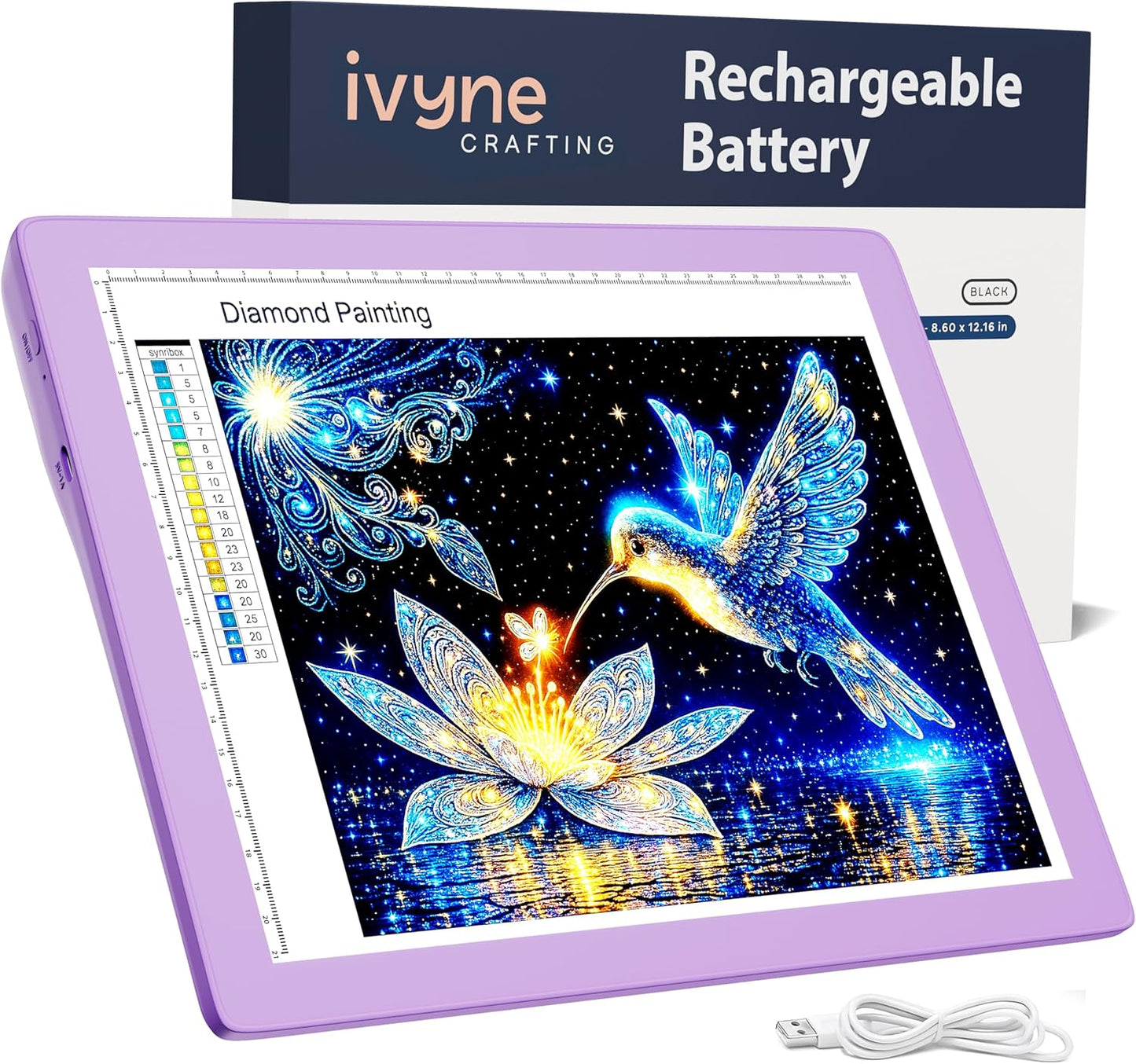 iVyne Rechargeable A4 Light Pad for Tracing & Weeding - LED Light Board for Weeding Vinyl - for Cricut Vinyl Weeding Tools - Ultra-Thin & Portable - Perfect for Artists & Crafters - Pink
