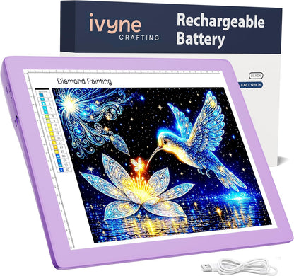 iVyne Rechargeable A4 Light Pad for Tracing & Weeding - LED Light Board for Weeding Vinyl - for Cricut Vinyl Weeding Tools - Ultra-Thin & Portable - Perfect for Artists & Crafters - Pink
