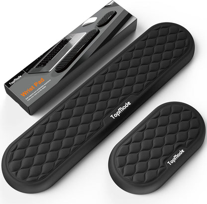 TopMade Keyboard Wrist Rest, Cooling Gel & Upgrade Soft Memory Foam Design Wrist Support for Keyboard, Full-Size Keyboard Hand Rest Pad, Ergonomic Palm Rest for for Long Hours of Work, Gaming, Black