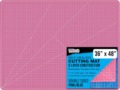 U.S. Art Supply 36" x 48" Self-Healing Cutting Mat 5-Ply - Double-Sided Green/Black Craft Mat, Non-Slip Cutting Mats for Crafts, Sewing, Quilting, Scrapbooking