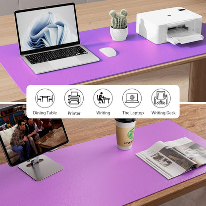 Aothia Non-Slip PU Leather Waterproof Laptop Desk Pad Protector, Blotter Mat, Writing and Mouse Pad for Office & Home, Beige, 23.6" x 13.7" - Colors B
