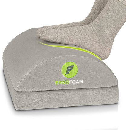 ErgoFoam Foot Rest for Under Desk at Work Adjustable - Chiropractor-Endorsed, High-Density Foam, Velvet (Black)