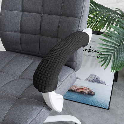 FORCHEER Office Chair Armrest Covers 12-15 Inch Velvet Elastic Black Arm Rest Covers for Desk Computer Chairs Washable