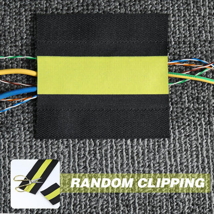 WILLBOND Carpet Cord Cover Cable Protector Floor Cover Cable Protector Management Only for Commercial Office Carpet(19.69 ft,Black)
