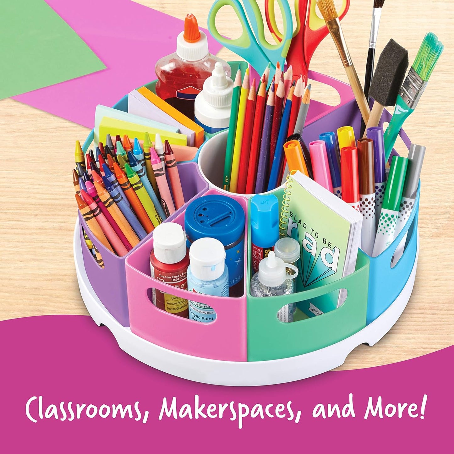 Learning Resources Create a Space Storage Center - Toy Desk Organizer, Classroom Workspace Must Haves, Homeschool Organization, Arts & Crafts , Caddy, Office & Teacher Supplies