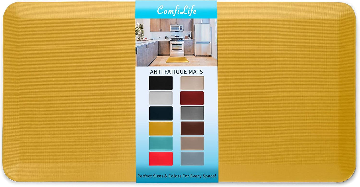 ComfiLife Anti Fatigue Floor Mat – 3/4 Inch Thick Kitchen Mats for Floor, Standing Desk Mat, Kitchen Rug – Comfort at Home, Office – Durable – Stain Resistant – Non-Slip Bottom (20" x 32", Black)