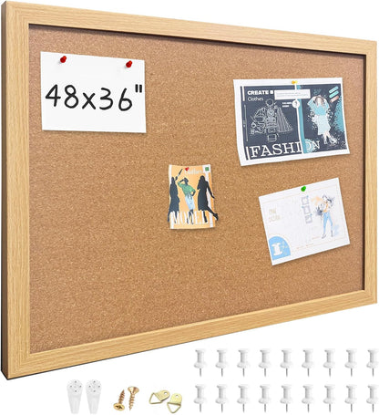 Cork Bulletin Board, 11x14 Inches Hanging Cork Board Wooden Framed with Pins for Wall, Dorm Room, Office, Home Decor – Natural Cork & Black Frame