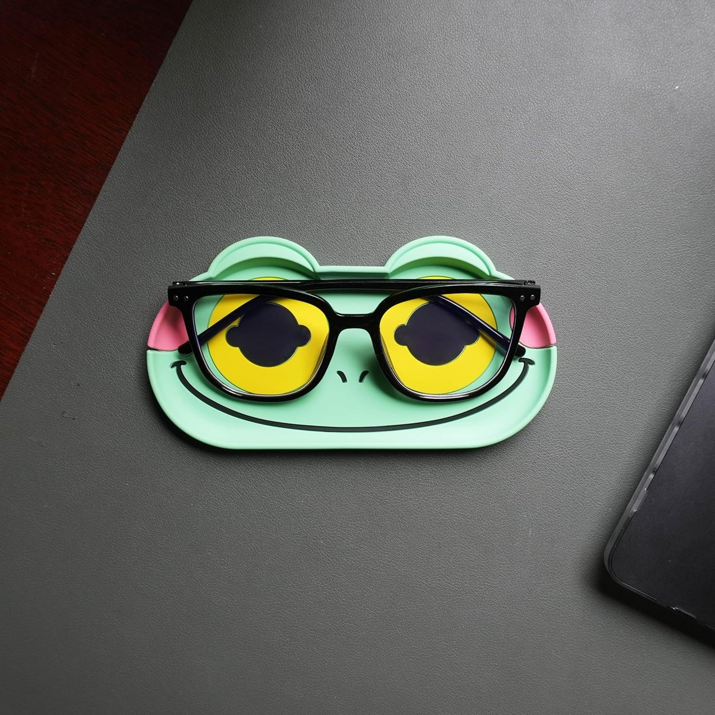 Funny Glasses Tray – Quirky Eyeglass Holder for Desk, Nightstand or Dresser – Unique Home & Office Organizer Gift for Spectacle Wearers – Fox