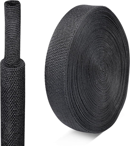 Braided Sleeving Heat Shrinkable Fabric 2:1 Ratio- Abrasion Protection Flexibility Wiring Harness Cable Sheath (3/8" ID, 16ft) - Colors A