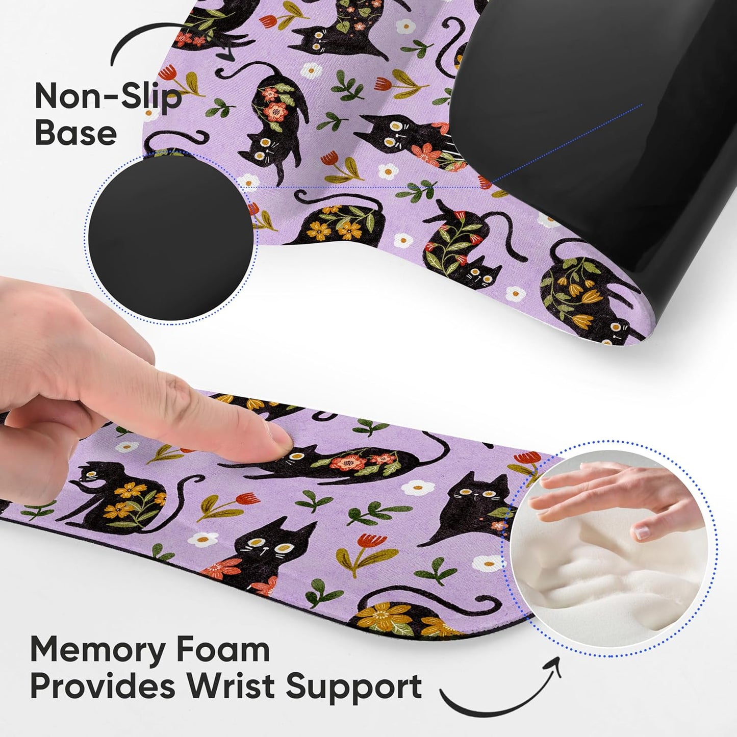 RICHEN Keyboard Wrist Rest Pad and Mouse Wrist Rest Support Mouse Pad Set,Sturdy & Comfortable & Lightweight for Easy Typing & Pain Relief-Ergonomic Support (Brown)