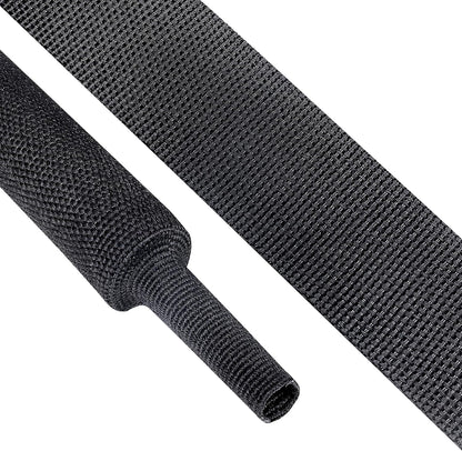 Braided Sleeving Heat Shrinkable Fabric 2:1 Ratio- Abrasion Protection Flexibility Wiring Harness Cable Sheath (3/8" ID, 16ft) - Colors A