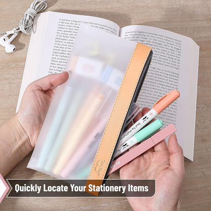 Mr. Pen- Clear Pencil Pouch, 8.50"x4.25", 3 Pack, Durable TPU Material, Medium Water-Resistant Pencil Bags with Smooth Zipper, Multipurpose Clear Pouch for Stationery, School, Office, Travel Supplies