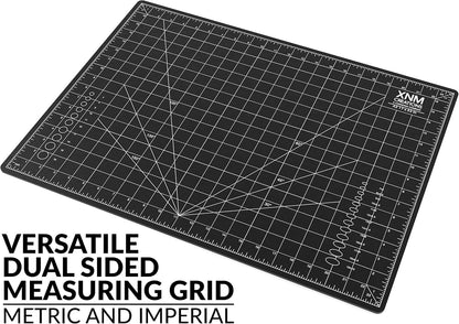 XNM Premium Self Healing Cutting Mat - 18 Inches by 24 inches - A2, 3 Layer Quality PVC Construction - Dual Sided, Imperial and Metric Grid Lines - Perfect for Cutting, Sewing, and Crafts