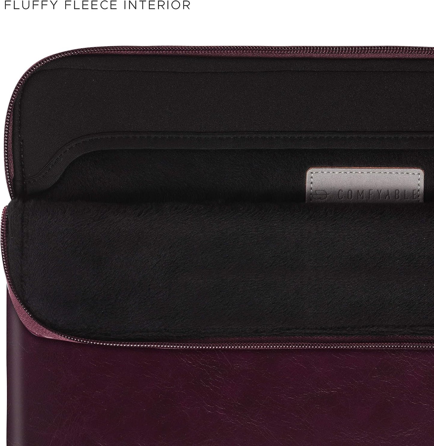 Comfyable Slim Protective Laptop Sleeve Compatible with 13/14 Inch MacBook Air & MacBook Pro M5/M4/M3/M2 Pro/Max 2026, Mac Travel Case, Laptop Pouch, Slim PU Leather Cover, Brown
