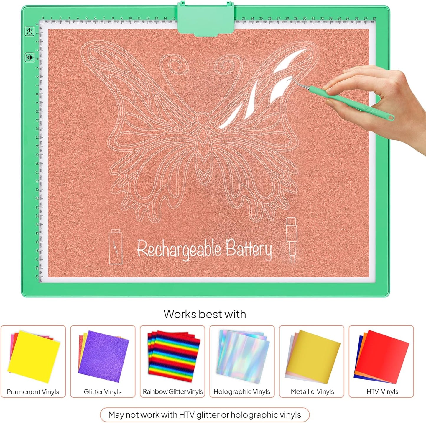 iVyne Rechargeable A3 Light Pad for Diamond Painting - LED Light Board for Weeding & Tracing - Diamond Art Light Pad - Ultra-Thin & Portable - Perfect for Artists & Crafters - Blue