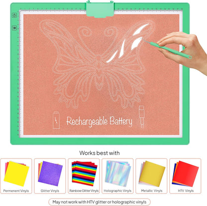 iVyne Rechargeable A3 Light Pad for Diamond Painting - LED Light Board for Weeding & Tracing - Diamond Art Light Pad - Ultra-Thin & Portable - Perfect for Artists & Crafters - Blue