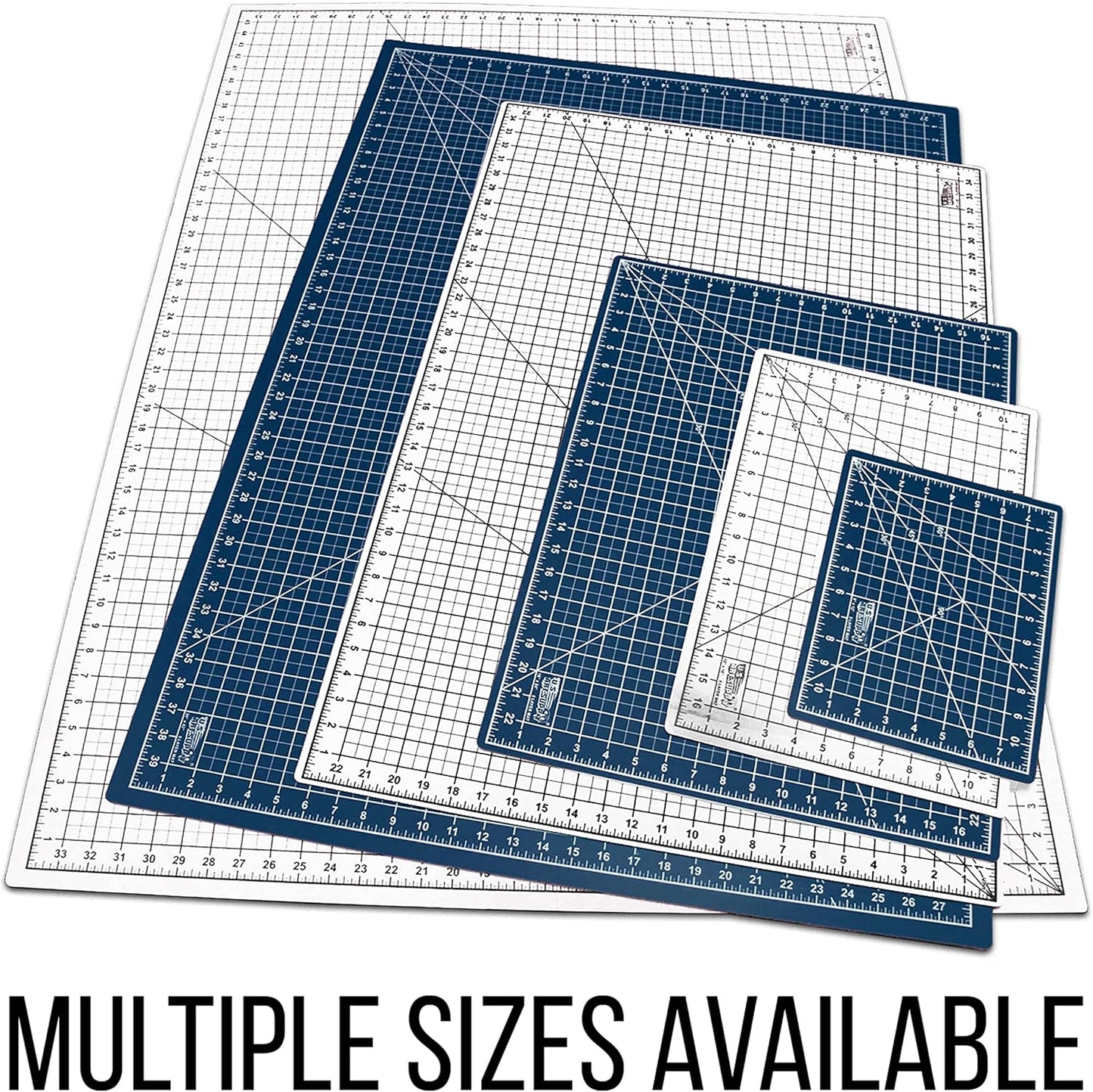 U.S. Art Supply 18" x 24" Self-Healing Cutting Mat 5-Ply - Double-Sided Pink/Blue Craft Mat, Non-Slip Cutting Mats for Crafts, Sewing, Quilting, Scrapbooking