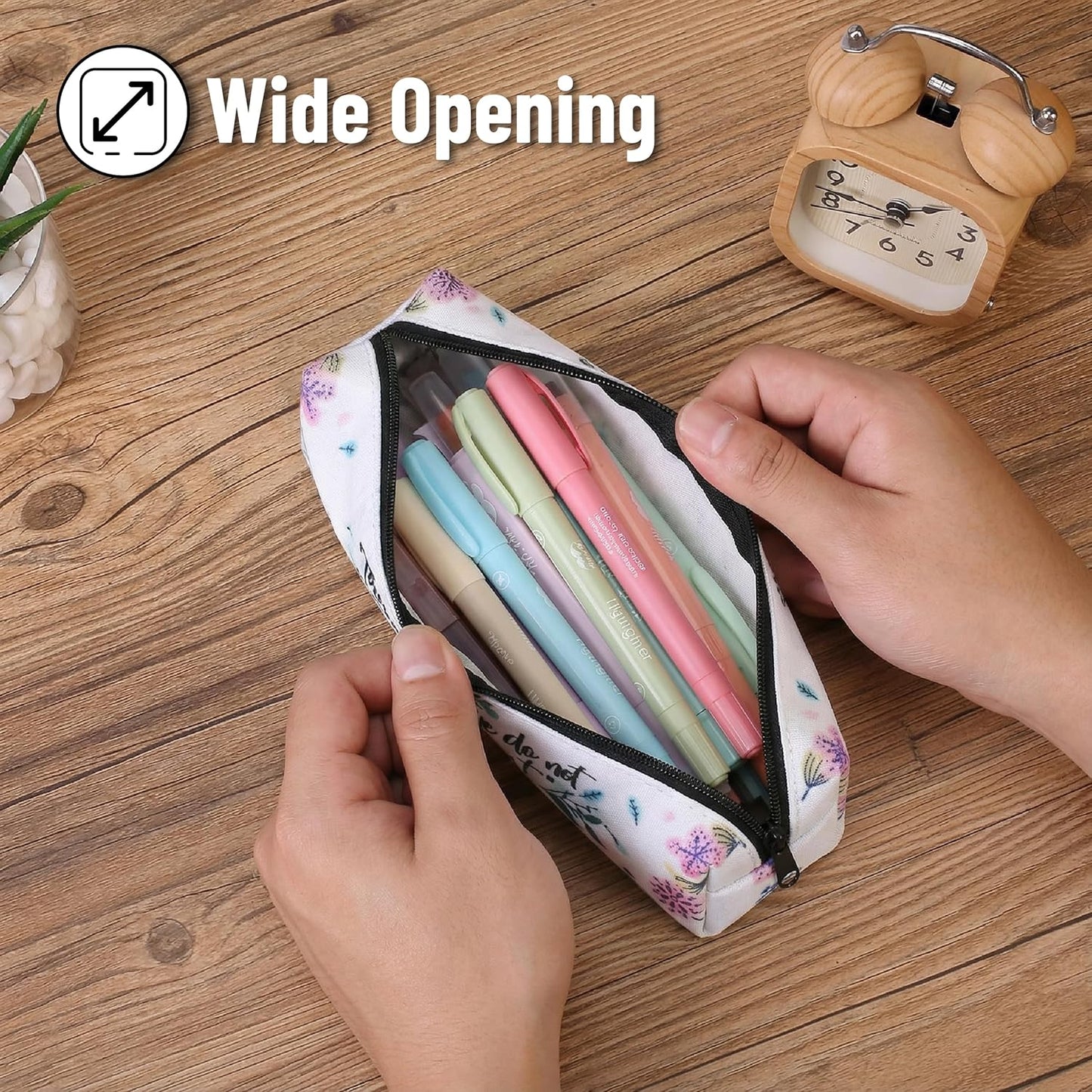 Mr. Pen- Cute Pencil Case Pouch, Multipurpose Canvas Bible Pencil Pouch, Smooth Zipper, Premium Material, Neat Stitches, Ideal for Stationery, Cosmetics, Electronics, School, Office, Travel