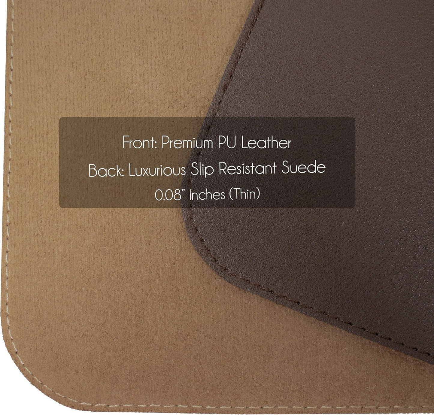 Vine Creations Leather Desk Mat 24" x 17", Desk Protector, PU Leather Desk Pad, Non Slip Small Desk Pad Mat, Desk Blotter, Desk Pads on Top of Desks, Home or Office Small Desk Mat (Black)