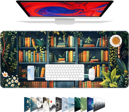 Galdas Mouse Pad For Gaming,Forest Background Pattern XXL XL Large Mouse Mat Long Extended MousePad Desk Mat Non-Slip Rubber Mice Pads Stitched Edges Thin (31.5 x 11.8 x 0.12 Inches) Tree